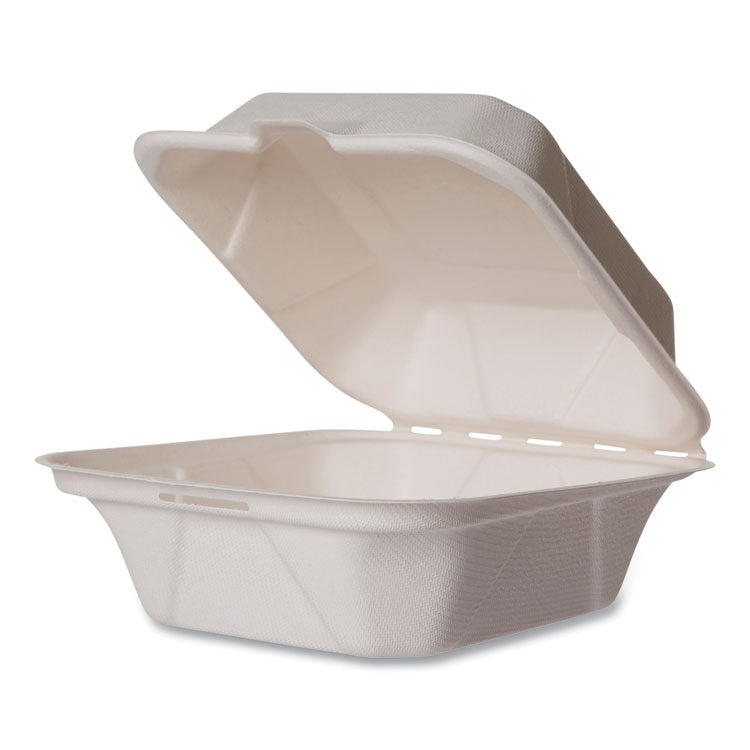 Nourish Molded Fiber Takeout Containers, 5.9 x 5.9 x 2.9, White, Sugarcane, 400/Carton 1