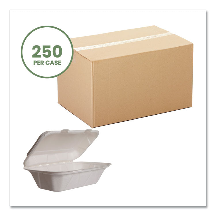 Nourish Molded Fiber Takeout Containers, 5 x 9 x 2, White, Sugarcane, 250/Carton 2