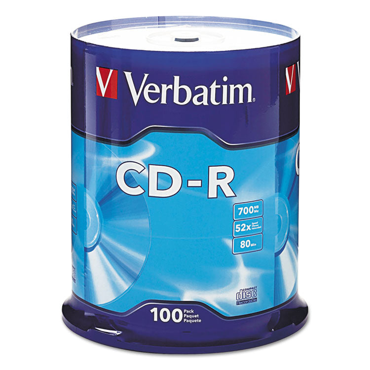 Cd-R Recordable Disc, 700 Mb/80 Min, 52x, Spindle, Silver, 100/pack 1