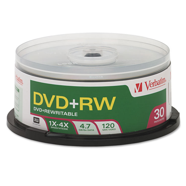 Dvd+rw Rewritable Disc, 4.7 Gb, 4x, Spindle, Silver, 30/pack 4