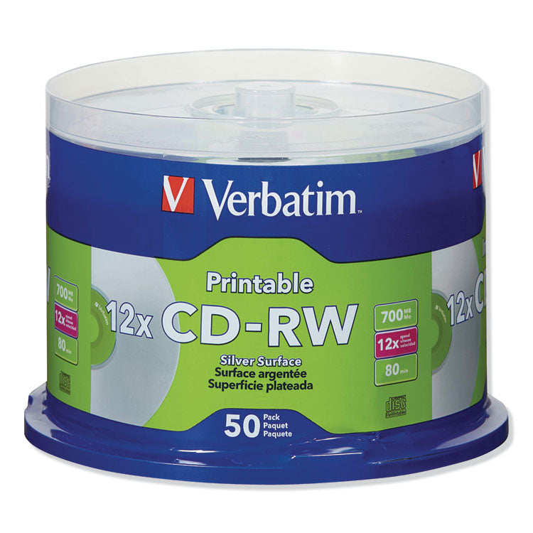 Cd-Rw Datalifeplus Printable Rewritable Disc, 700 Mb/80 Min, 12x, Spindle, Silver, 50/pack 1