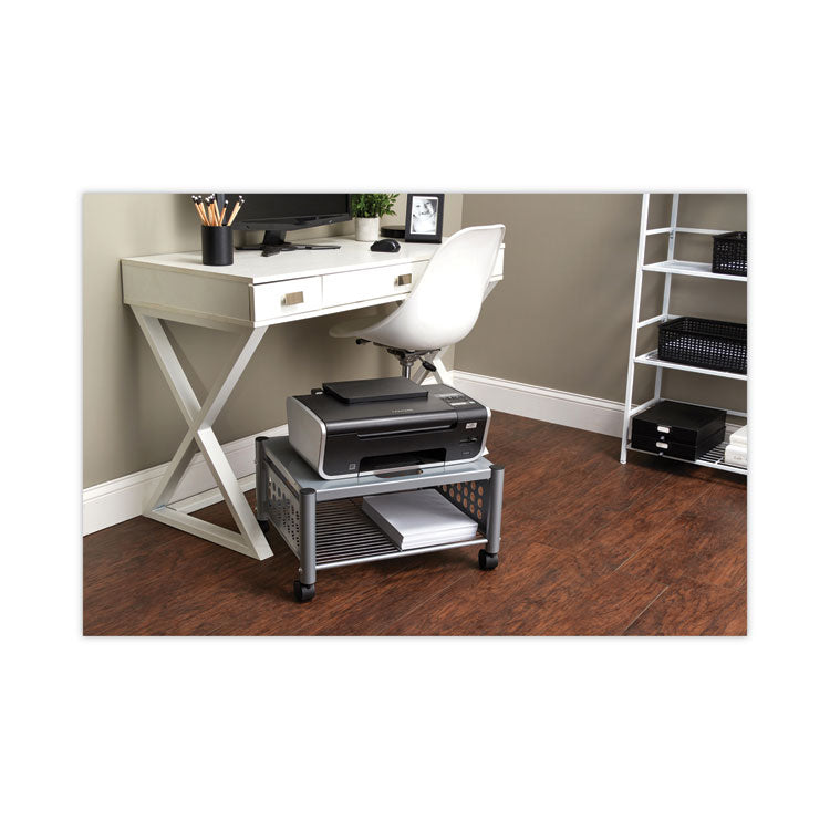 Underdesk Machine Stand, Metal, 2 Shelves, 90 lb Capacity, 21.5" x 17.88" x 11.5", Matte Gray 7