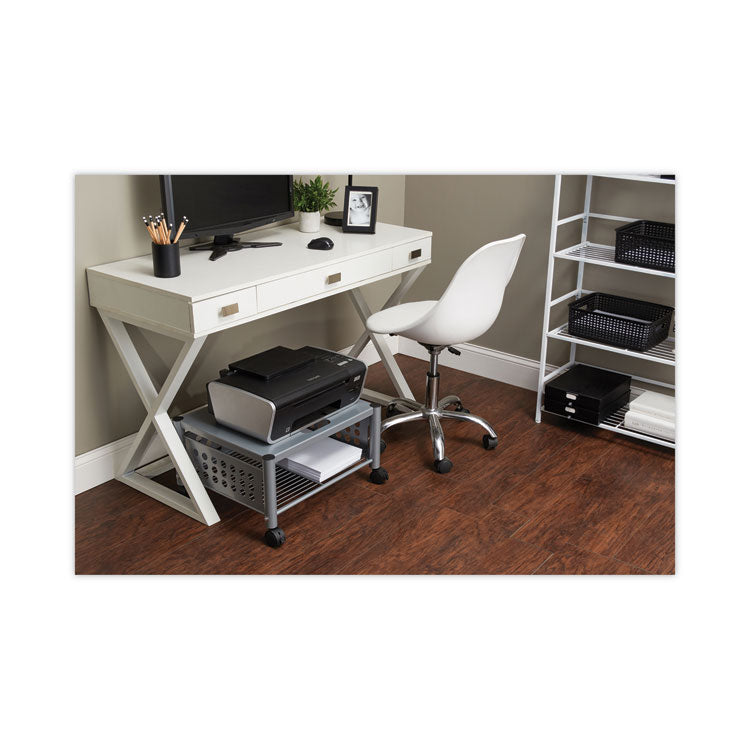 Underdesk Machine Stand, Metal, 2 Shelves, 90 lb Capacity, 21.5" x 17.88" x 11.5", Matte Gray 8