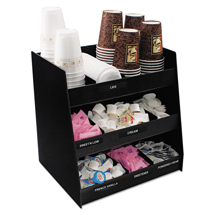 Vertical Condiment Organizer, 9 Compartments, 14.5 x 11.75 x 15, Black 1