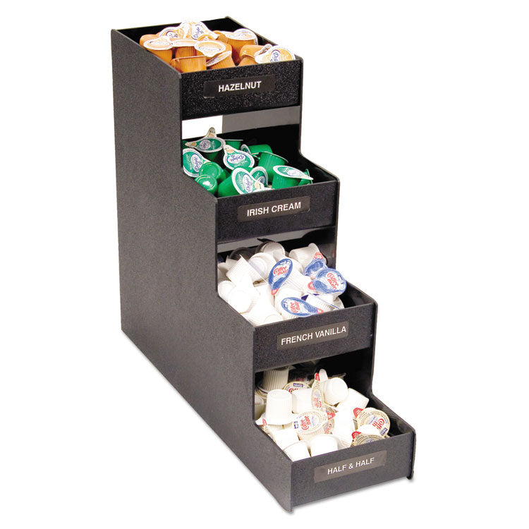 Narrow Condiment Organizer, 8 Compartments, 6 x 19 x 15.88, Black 1