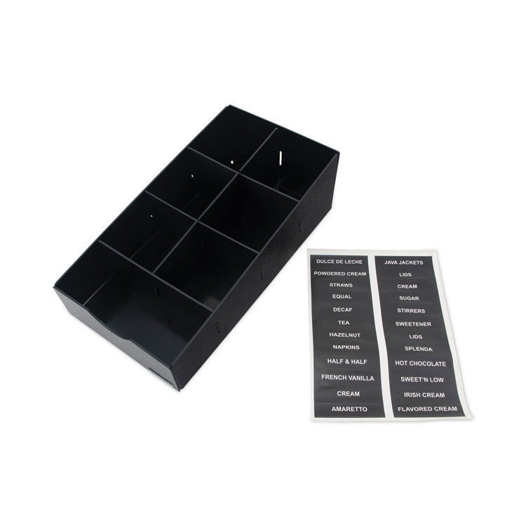 Condiment Caddy, 7 Compartments, 8.75 x 16 x 5.25, Black 5