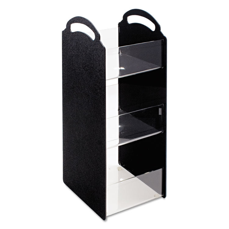 Compact Condiment Organizer, 6 Compartments, 6.13 x 8 x 18, Black 3