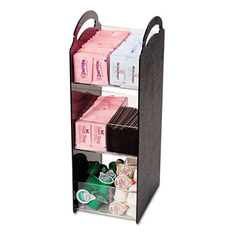 Compact Condiment Organizer, 6 Compartments, 6.13 x 8 x 18, Black 1