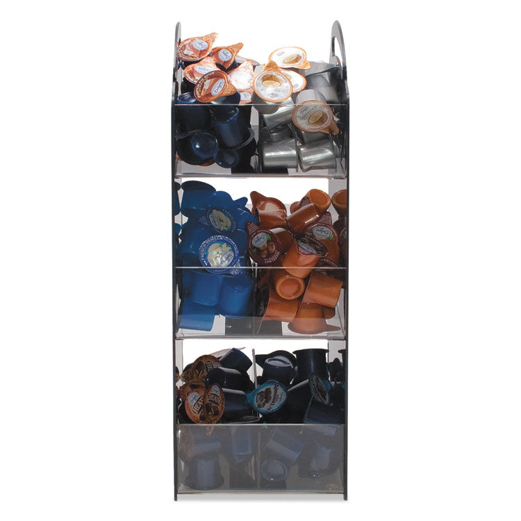 Compact Condiment Organizer, 6 Compartments, 6.13 x 8 x 18, Black 2