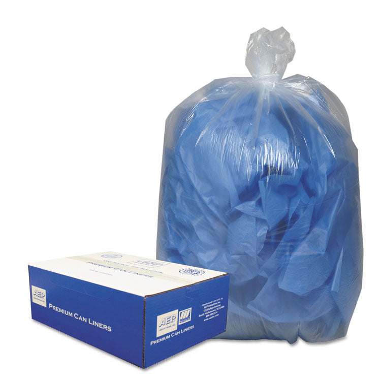 Linear Low-Density Can Liners, 10 gal, 0.6 mil, 24" x 23", Clear, 25 Bags/Roll, 20 Rolls/Carton 1