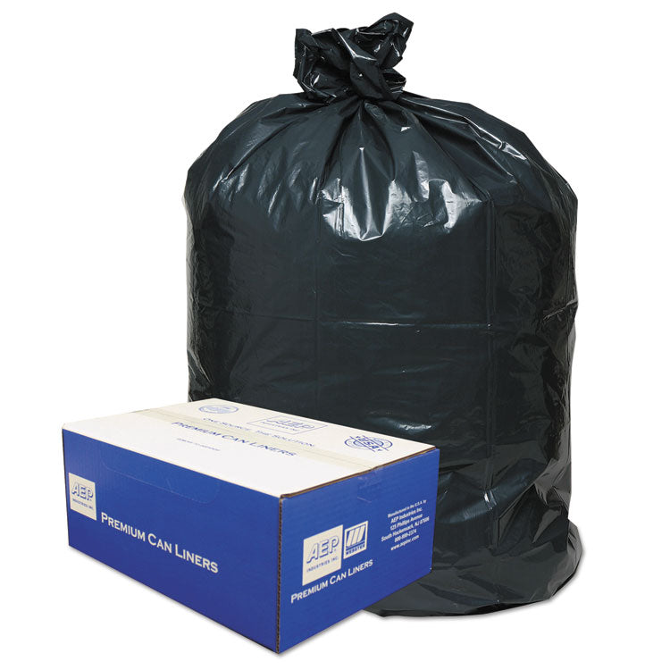 Linear Low-Density Can Liners, 60 gal, 0.9 mil, 38" x 58", Black, 10 Bags/Roll, 10 Rolls/Carton 1