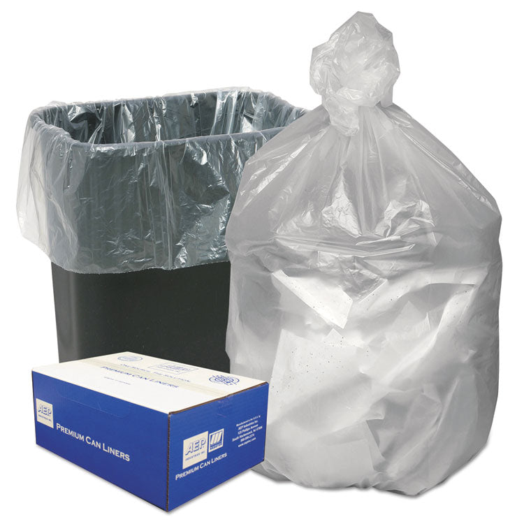 Can Liners, 10 gal, 8 mic, 24" x 24", Natural, 50 Bags/Roll, 20 Rolls/Carton 1