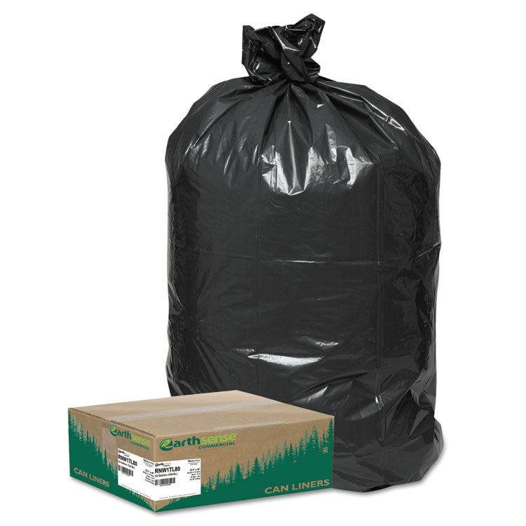 Linear Low Density Large Trash And Yard Bags, 33 Gal, 0.9 Mil, 32.5" X 40", Black, 80/carton 1