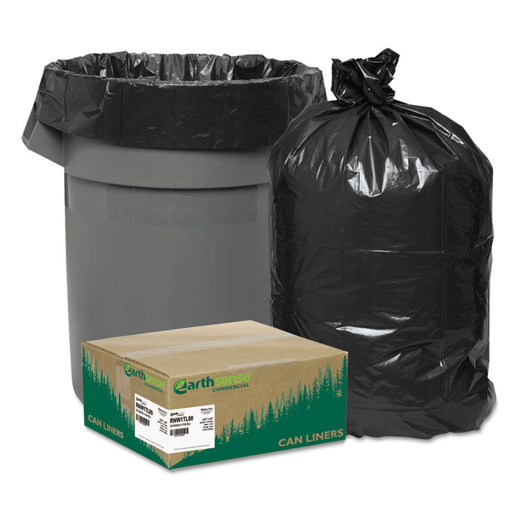 Linear Low Density Large Trash And Yard Bags, 33 Gal, 0.9 Mil, 32.5" X 40", Black, 80/carton 2