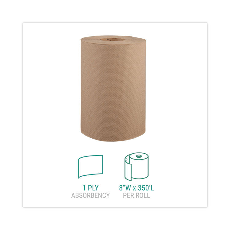 Hardwound Roll Towels, 1-Ply, 8" x 350 ft, Natural, 12 Rolls/Carton 2