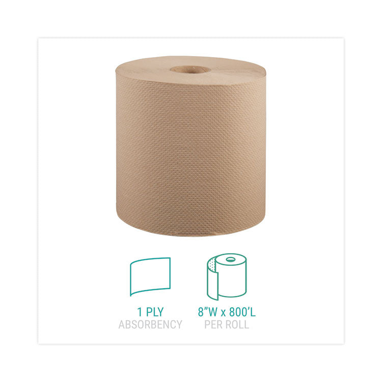 Hardwound Roll Towels, 1-Ply, 8" x 800 ft, Natural, 6 Rolls/Carton 2