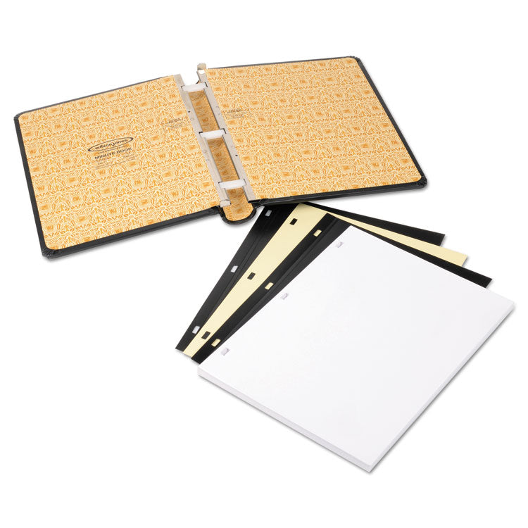 Looseleaf Corporation Minute Book, 1-Subject, Unruled, Black/Gold Cover, (250) 11 x 8.5 Sheets 4