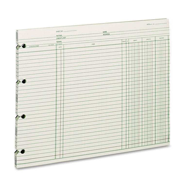 Accounting Sheets, 9.25 X 11.88, Green, Loose Sheet, 100/pack 1