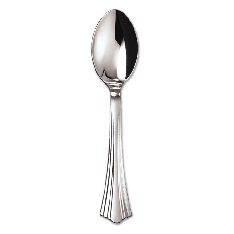 Heavyweight Plastic Spoons, Silver, 6 1/4", Reflections Design, 600/carton 1