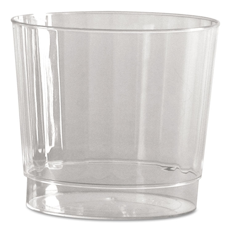 Classic Crystal Plastic Tumblers, 9 Oz, Clear, Fluted, Rocks Squat, 20/pack, 12 Packs/carton 1