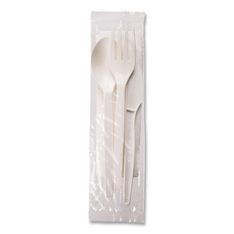 EcoSense Renewable PSM Wrapped Cutlery Kit, White, 250/Carton 4