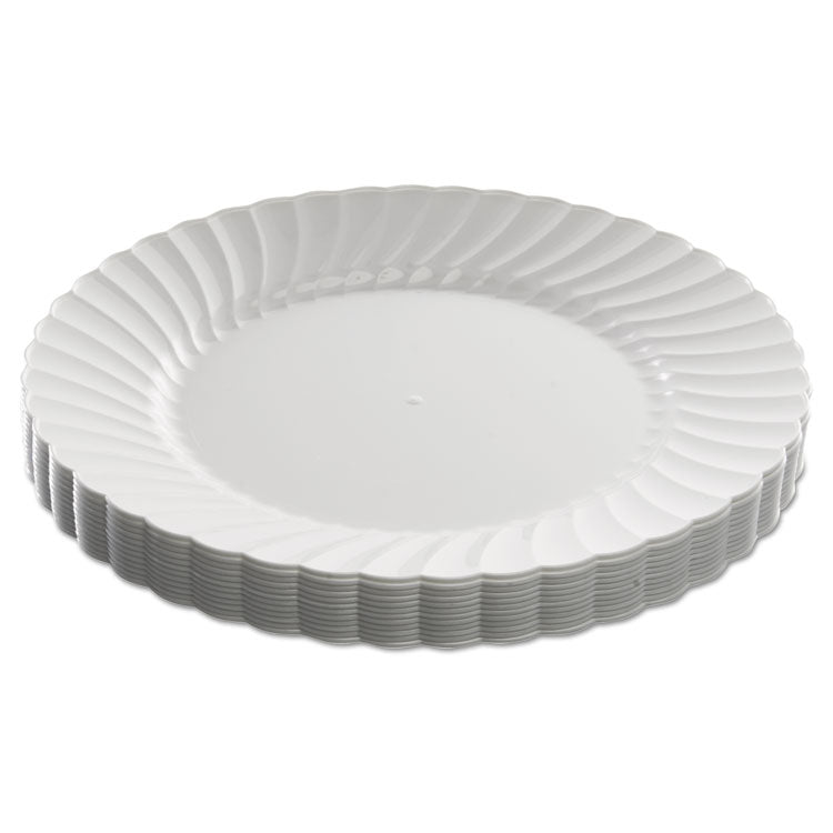 Classicware Plastic Dinnerware, Plates, 9" Dia, White, 12/bag, 15 Bags/carton 1