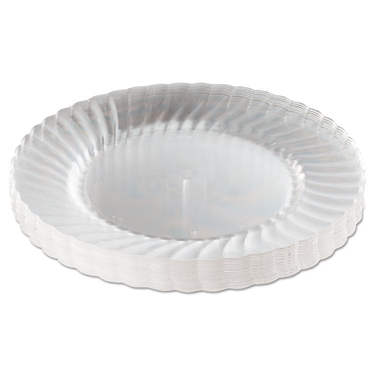 Classicware Plastic Plates, 9" Dia, Clear, 12/pack, 15 Packs/carton 1