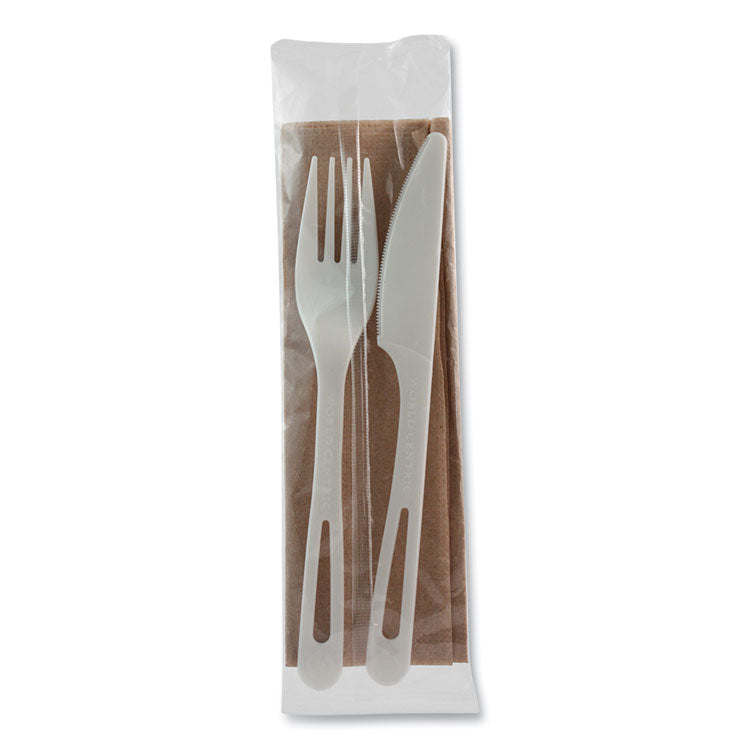 TPLA Compostable Cutlery, Fork/Knife/Napkin, White, 500/Carton 1