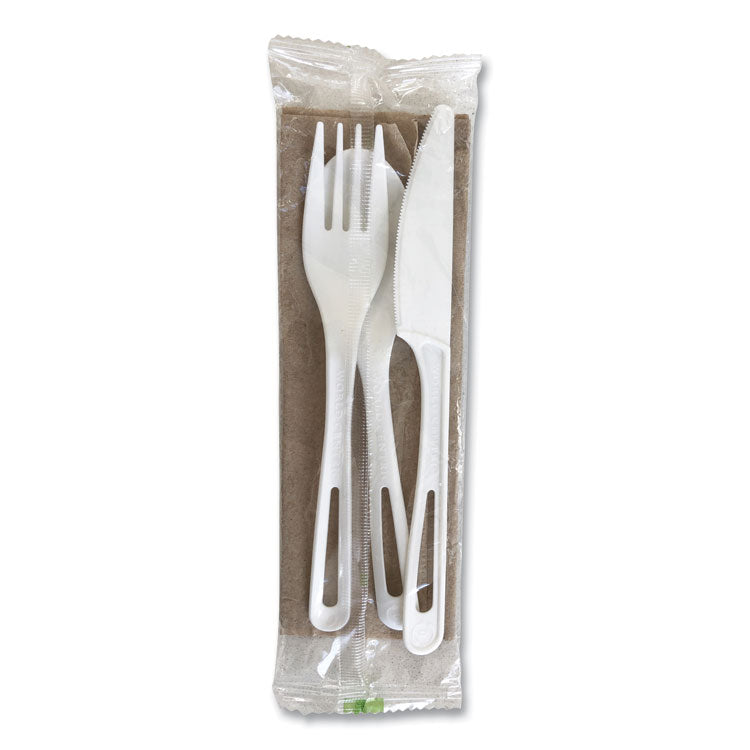 TPLA Compostable Cutlery, Fork/Knife/Spoon/Napkin, White, 250/Carton 1