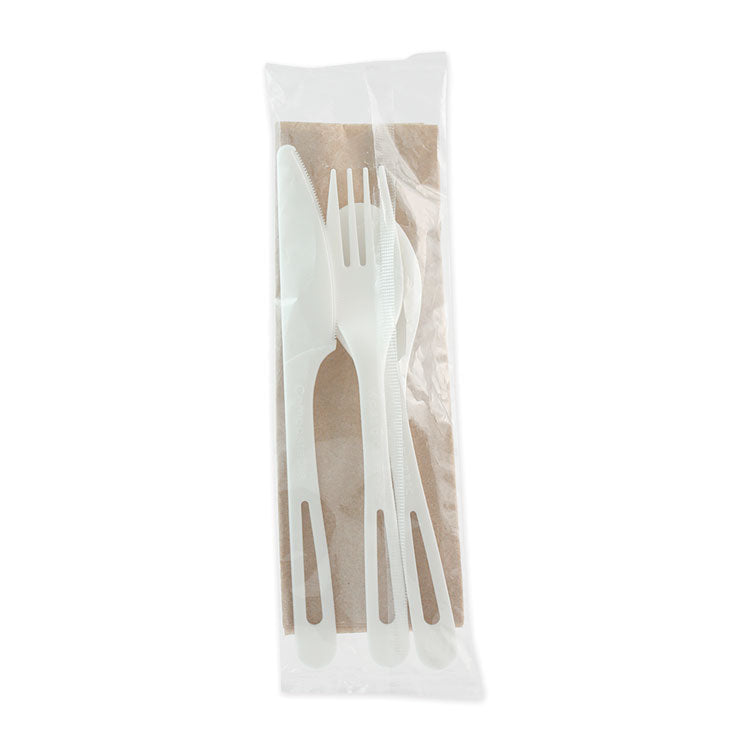 Tpla Compostable Cutlery, Knife/fork/spoon/napkin, 6", White, 250/carton 1