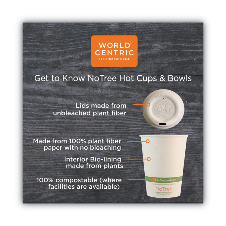 No Tree Paper Bowls, 32 oz, 4.4" Diameter x 5.8"h, Natural, Sugarcane, 500/Carton 5