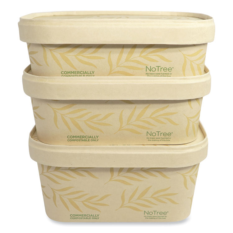 No Tree Rectangular Containers, 24 oz, 4.7 x 6.8 x 2.3, Natural, Sugarcane, 300/Carton 3