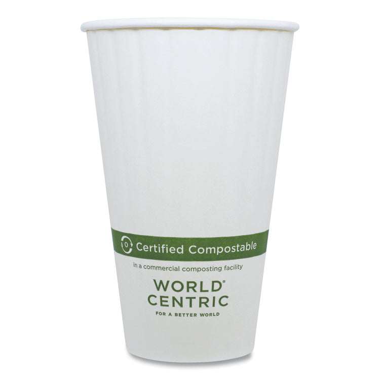 Double Wall Paper Hot Cups, 16 oz, White, 600/Carton 1