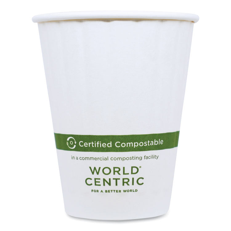 Double Wall Paper Hot Cups, 8 oz, White, 1,000/Carton 1