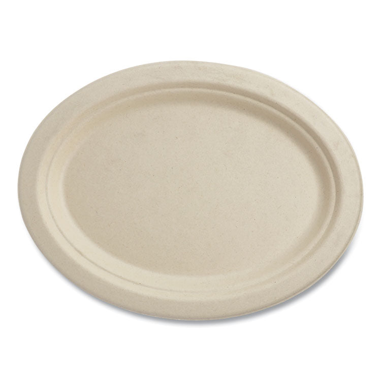 Fiber Plates, 12" Oval, Natural, 500/Carton 1