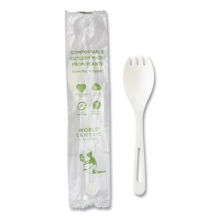 TPLA Compostable Cutlery, Spork, White, 750/Carton 1