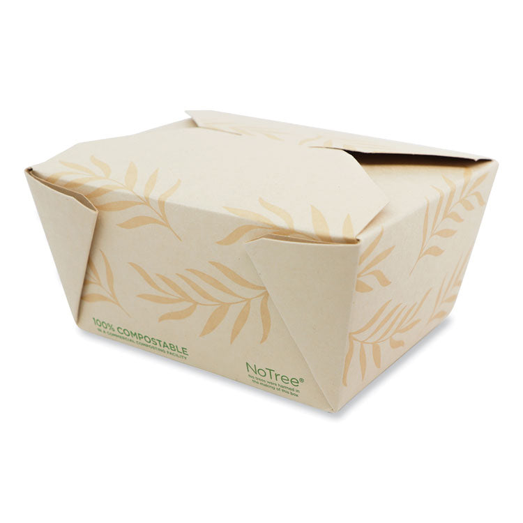 No Tree Folded Takeout Containers, 26 oz, 4.2 x 5.2 x 2.5, Natural, Sugarcane, 450/Carton 1