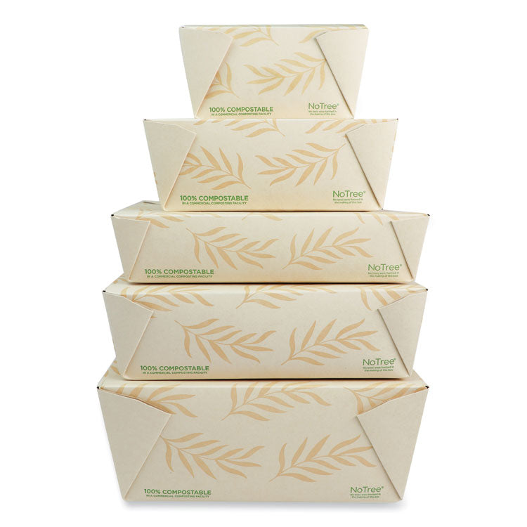 No Tree Folded Takeout Containers, 26 oz, 4.2 x 5.2 x 2.5, Natural, Sugarcane, 450/Carton 2