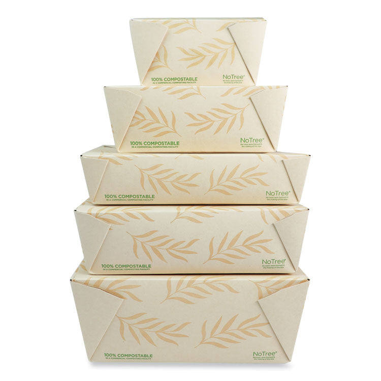 No Tree Folded Takeout Containers, 65 oz, 6.25 x 8.7 x 2.5, Natural, Sugarcane, 200/Carton 3