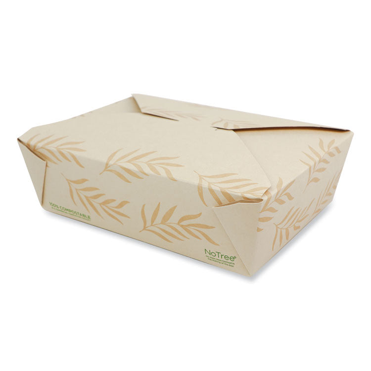 No Tree Folded Takeout Containers, 65 oz, 6.25 x 8.7 x 2.5, Natural, Sugarcane, 200/Carton 1