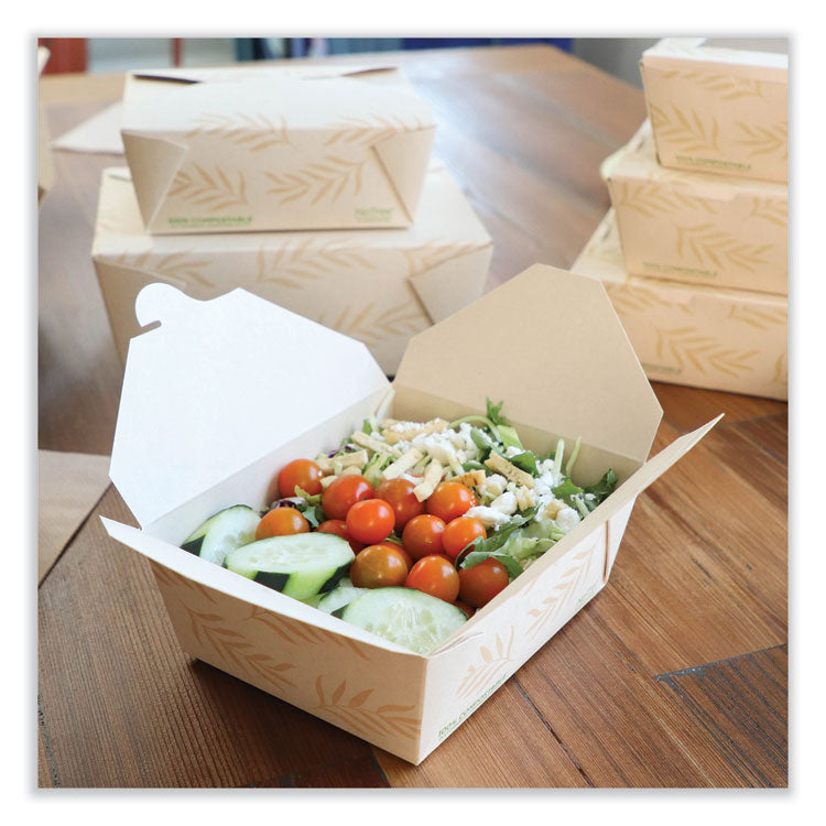 No Tree Folded Takeout Containers, 65 oz, 6.25 x 8.7 x 2.5, Natural, Sugarcane, 200/Carton 4