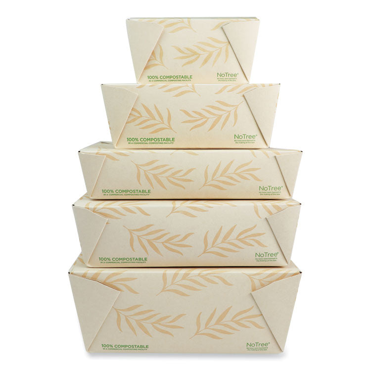 No Tree Folded Takeout Containers, 95 oz, 6.5 x 8.7 x 3.5, Natural, Sugarcane, 160/Carton 2