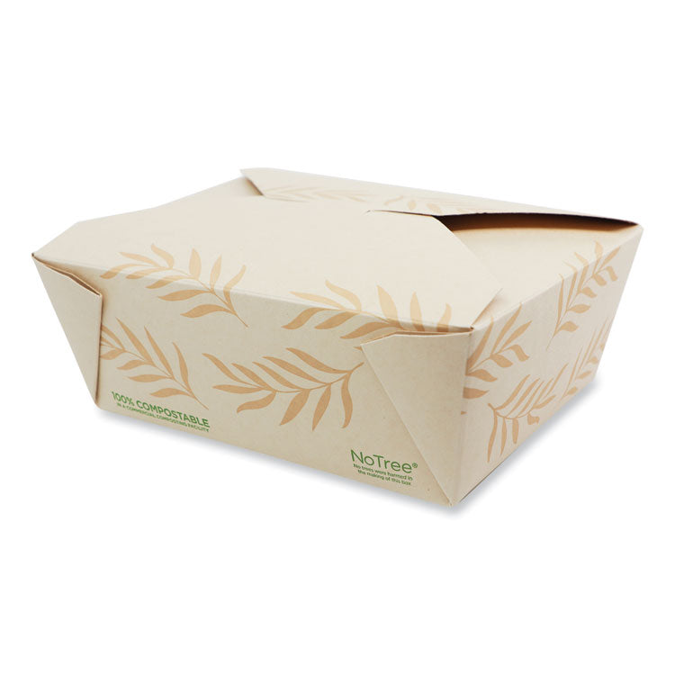 No Tree Folded Takeout Containers, 46 oz, 5.5 x 6.9 x 2.5, Natural, Sugarcane, 300/Carton 1