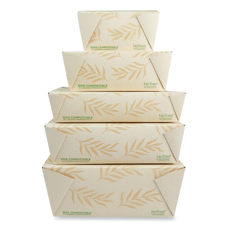 No Tree Folded Takeout Containers, 46 oz, 5.5 x 6.9 x 2.5, Natural, Sugarcane, 300/Carton 4