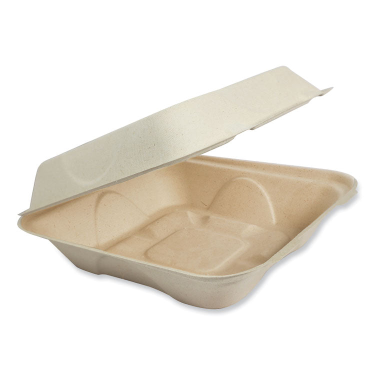 Fiber Hinged Containers, 7 x 8.3 x 3.2, Natural, Paper, 300/Carton 1