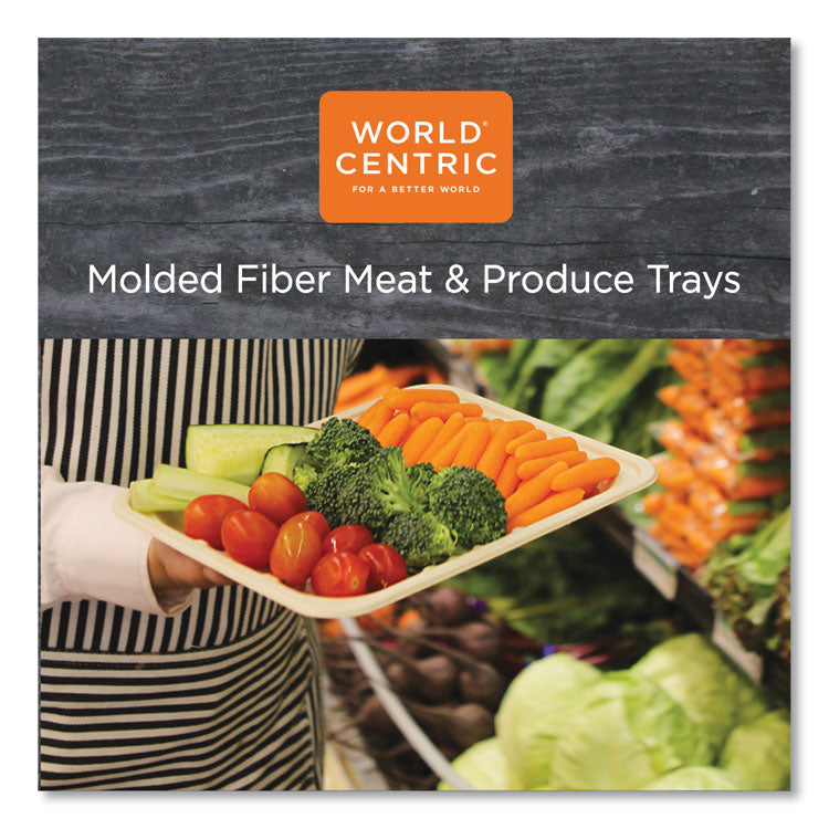 Fiber Trays, PLA Lined, PFAS Free, 1-Compartment, 8.3 x 4.9 x 0.7, Natural, Paper, 500/Carton 2