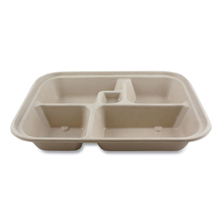 Fiber Containers, Bento Box, 5-Compartment, 12 x 9.5 x 2, Natural, Paper, 300/Carton 1