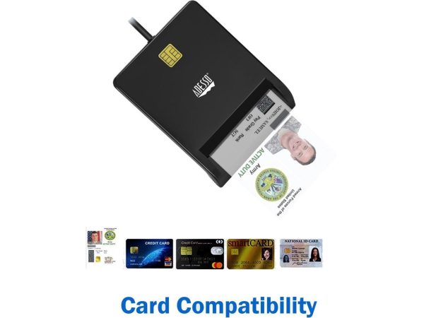 ADESSO SCR-100 ADESSO TAA CAC USB SMART CARD READER, WORKS FOR WINDOWS AND MAC