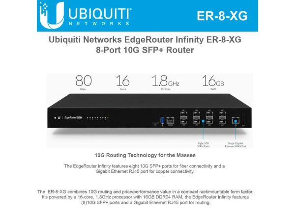 Ubiquiti Networks - ER-8-XG - Ubiquiti EdgeRouter Infinity 8-Port 10G SFP+ Router - 1 Ports - Management Port - 8 Slots - Image 5