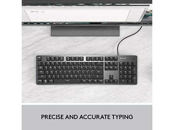 Logitech K845 Mechanical Illuminated Keyboard, Mechanical Switches, Strong Adjustable Tilt Legs, Full Size, Aluminum Top Case, 104 Keys, USB Corded, Windows (TTC Brown Switches) - Image 4